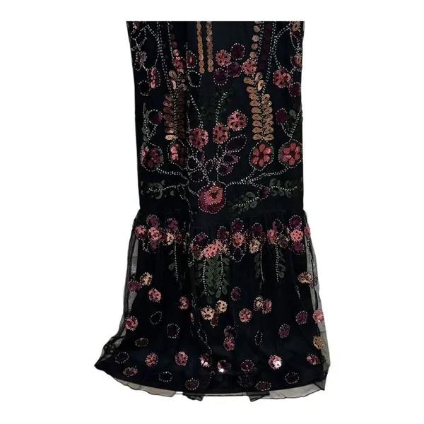 Lulus Era of Opulence Burgundy Sequin Cap Sleeve‎ Maxi Dress large - Image 7