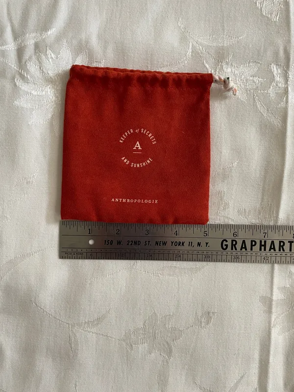 Anthropologie Jewelry Dust Gift Bag Drawstring Faux Suede 5" Secrets Sunshine - Image 4