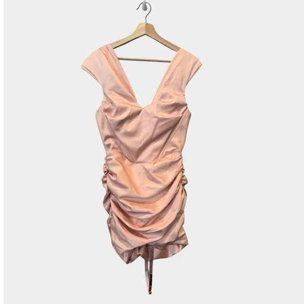 NEW House of CB Coraline Blush Satin Corset Dress Size Medium - Image 9