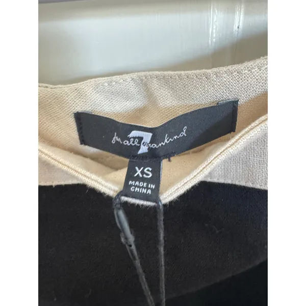 NWT 7 For All Mankind black‎ & cream linen blend top & skirt set size xs - Image 11