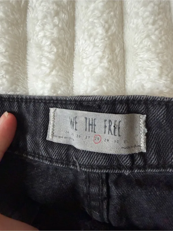 We the Free | FREE PEOPLE Black Denim Zip-Front Mini Skirt - Image 3