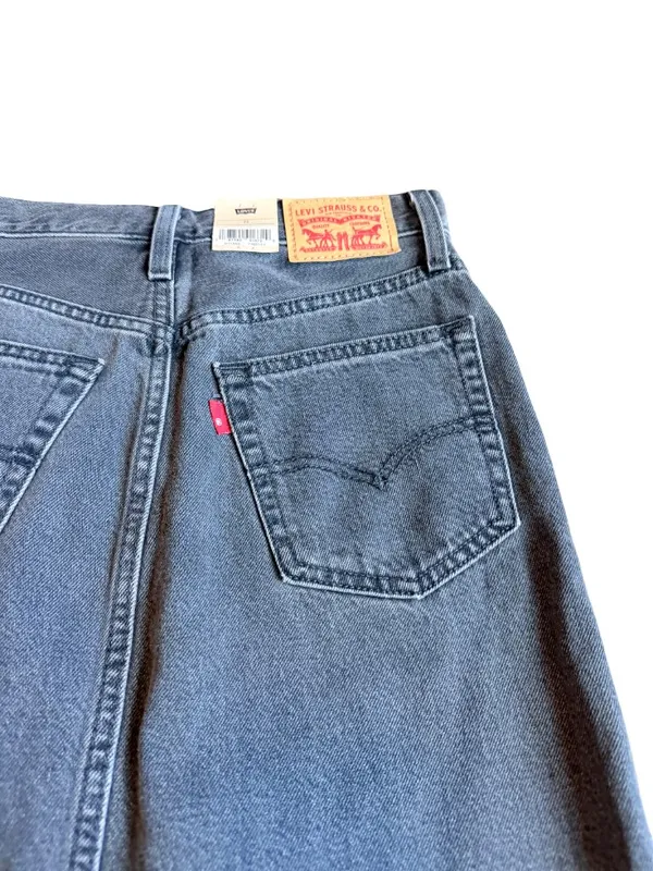 Levi's Grey Denim A Line Maxi Skirt High Slit Five Pocket Size 24 Women's NWT - Image 12