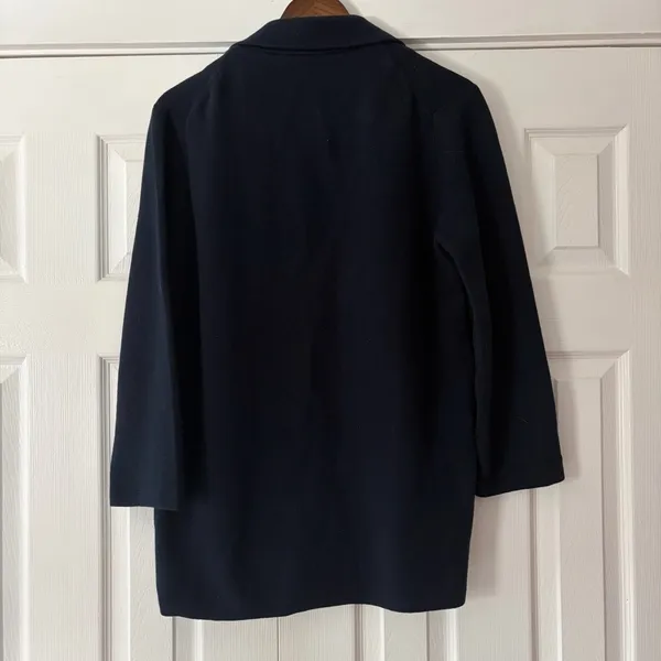 Quince‎ Women's Navy Organic Cotton Knit Blazer Size Small EUC - Image 4
