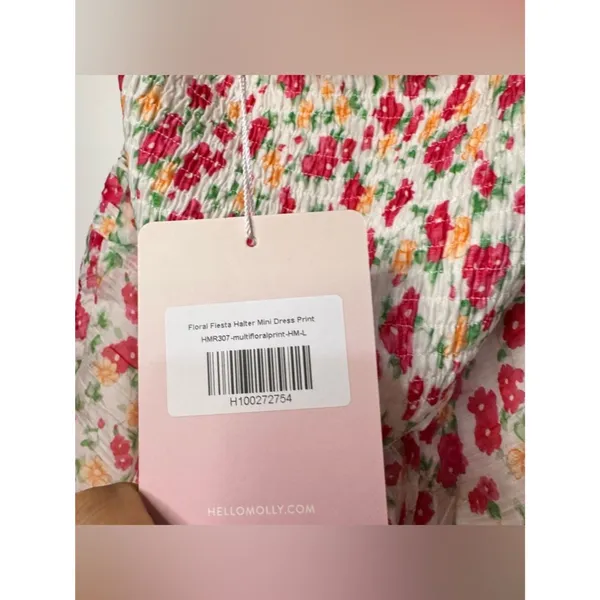 Hello Molly Floral Fiesta Halter Mini Dress Print NEW - Image 6
