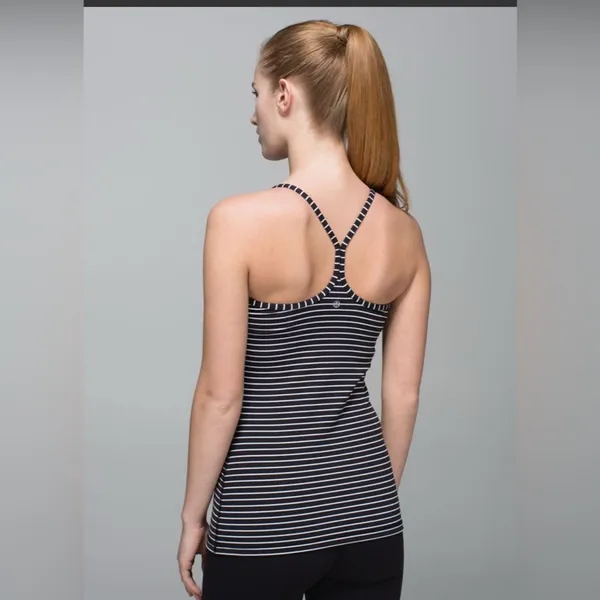 Lululemon Power Y Tank *Luon Parallel Stripe black and purple . New without tags - Image 2