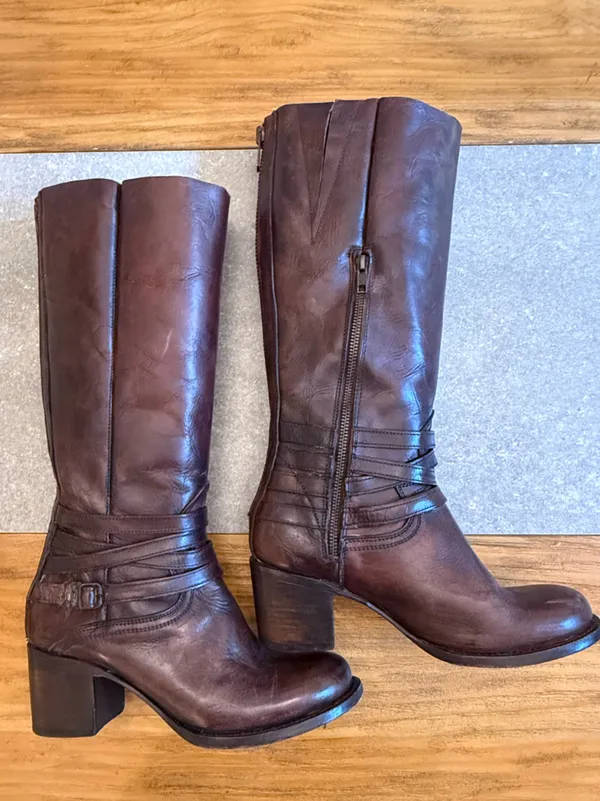 Freebird by Steven Wiley Rich Brown Leather Tall Boots Size 9 - Image 2