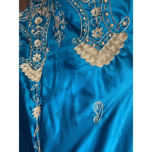 Soft Surroundings peacock teal Indian embroidered vintage medium (b57) - Image 14