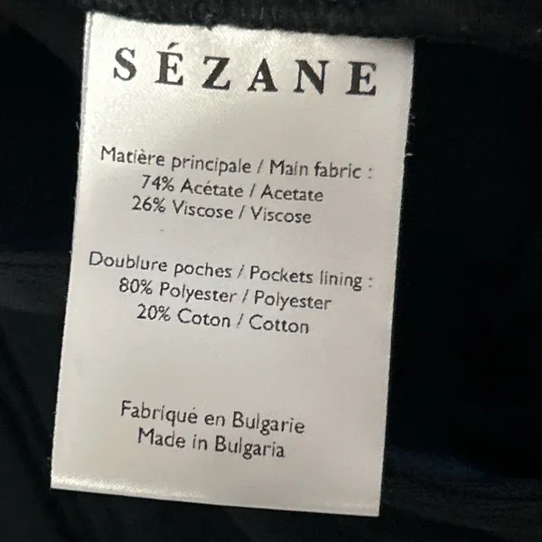 Sézane Pants Womens 40 US 8 Black Trousers Belted Pockets Career Classy Office - Image 5