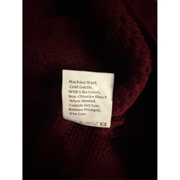 PRETTYGARDEN NEW Red Wine Short Sleeve Waffle knit Career Button down Sweater M - Image 6