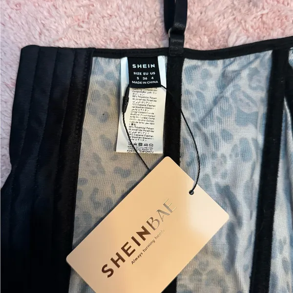 SHEIN Leopard and Black Lace Bustier - Image 5