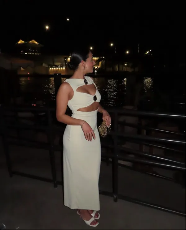 Zara maxi dress conch cutout fitted bodycon party cocktail evening wedding - Image 8