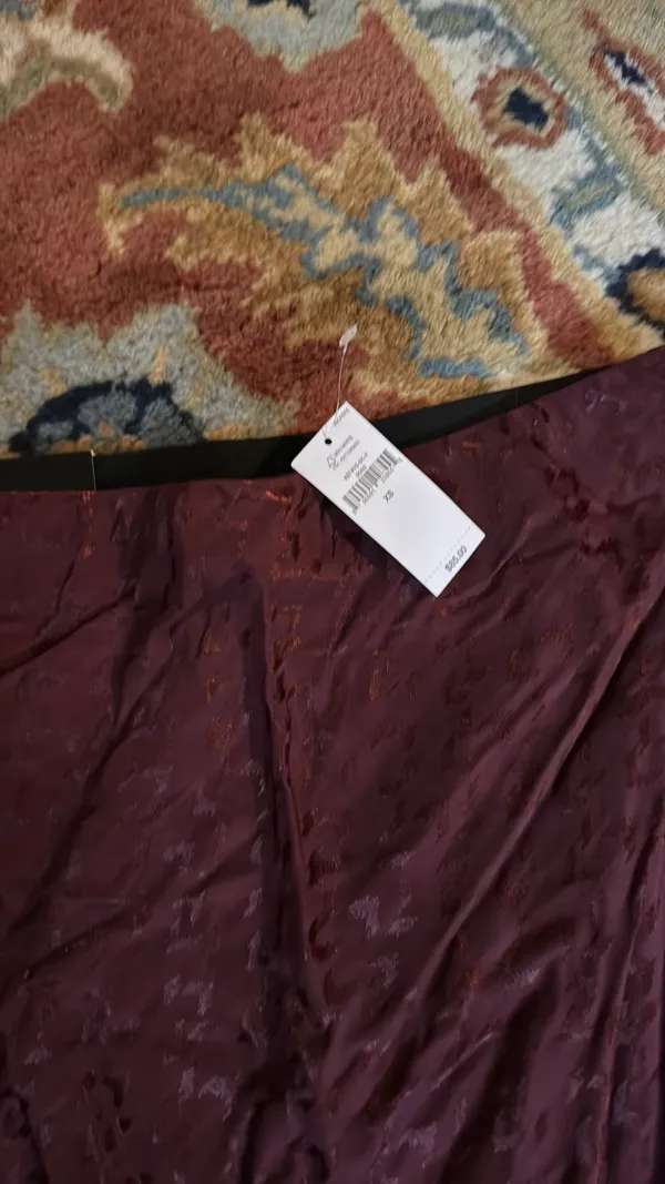 Banana Republic NWT Burgundy Satin Patterned Maxi skirt - Image 3