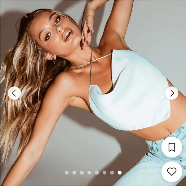 Princess Polly Women's Blue Crop Top Size 2 - Image 4