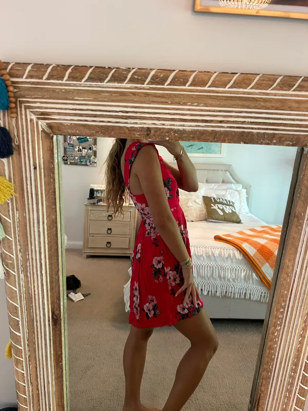 Target Floral Red Dress - Image 5