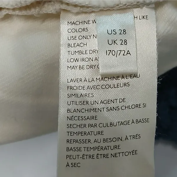 We The Free Bailey Denim Jeans Cut Off Skirt Sz 28 Ivory Western Coastal Cowgirl - Image 9