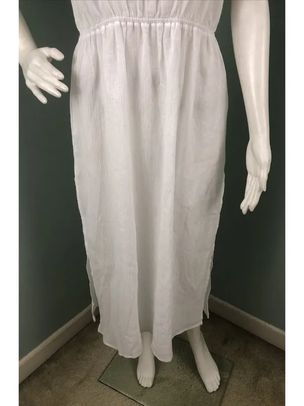 NWT Women's Sunn Lab Swim White Cinch Waist Cover-Up Dress Sz Medium - Image 5