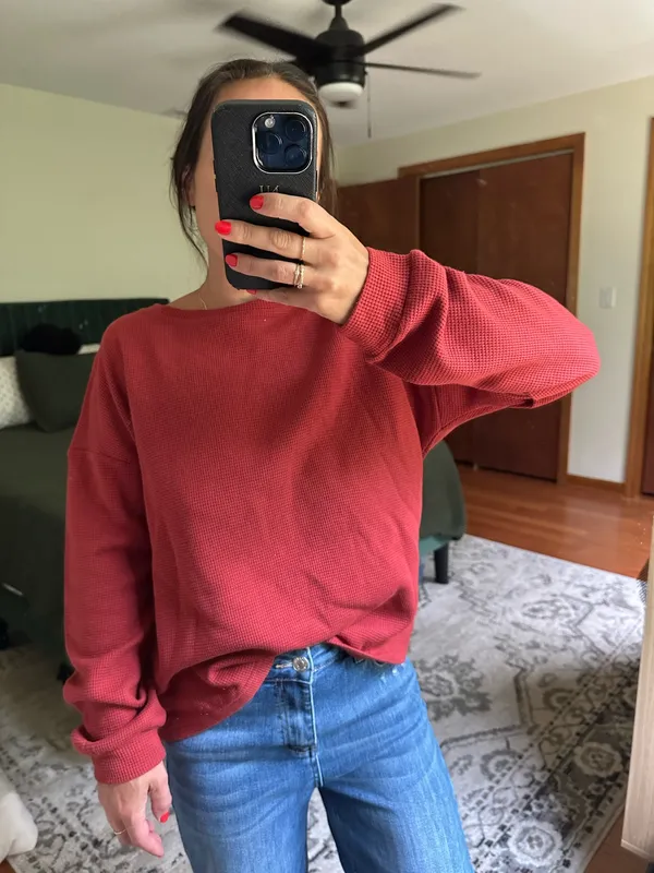 Burnt Red Thermal Long Sleeve Size M - Image 2