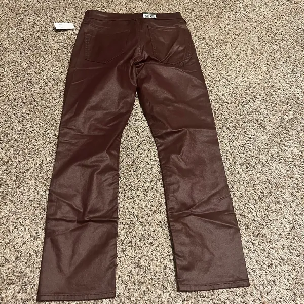 GAP Vintage Slim Mid Rise Coated Pants‎ Burgundy Bootcut Size 26 - Image 7