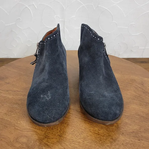 Lucky Brand Benna Women's Ankle Boots 5-5.5 Black Booties Studded Block Heel Zip - Image 2