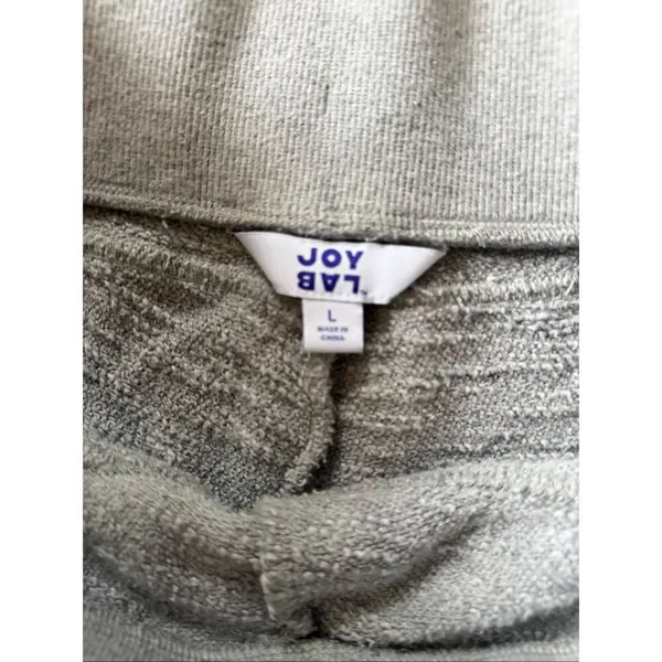 JoyLab Gray High Rise Raw Hem Sweat Shorts Women’s L Cotton Lounge - Image 2