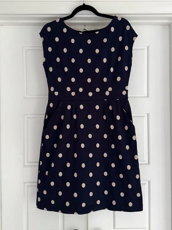 Boden Florrie Jersey Dress Navy Polka Dots - 10P - Image 2