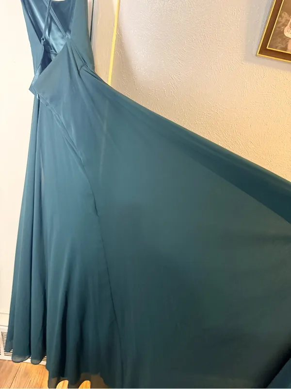 Lulu's Deep Emerald Green Strappy Maxi Dress with Side Slit - Image 9