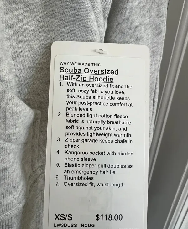 Scuba Half-Zip Lululemon Oversized Hoodie - Image 4