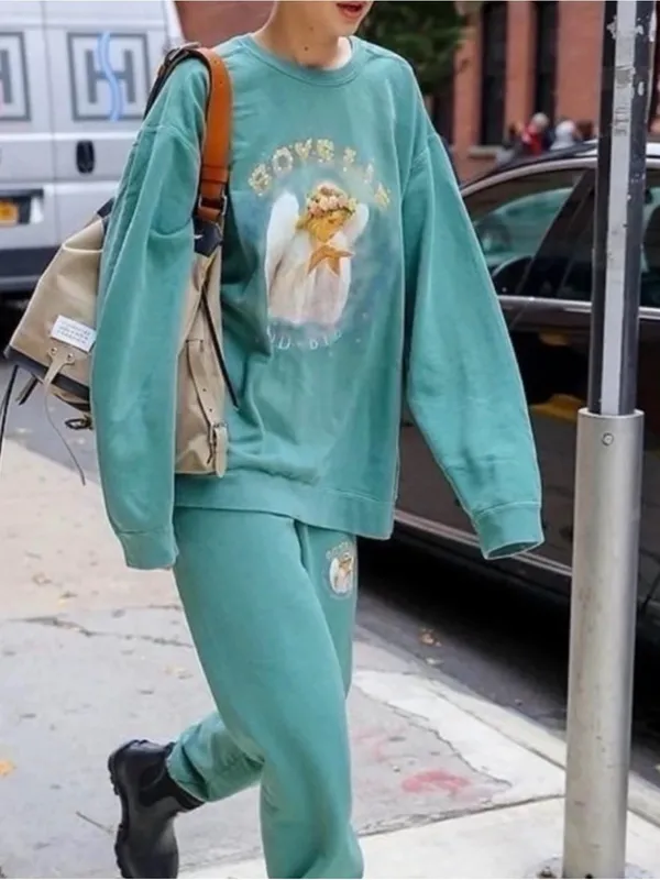 Boys Lie Goodbye Angel Sweatpants Green Cotton Gigi Hadid Size Medium - Image 3