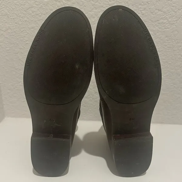 MICHAEL Michael Kors Arley Moto Buckled Ankle Boots Size 8 Dark Brown Leather - Image 7