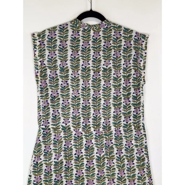 Perry Walker Womens Dress Green Floral Mini Cap Sleeve A Line Boho 1 US Small - Image 9