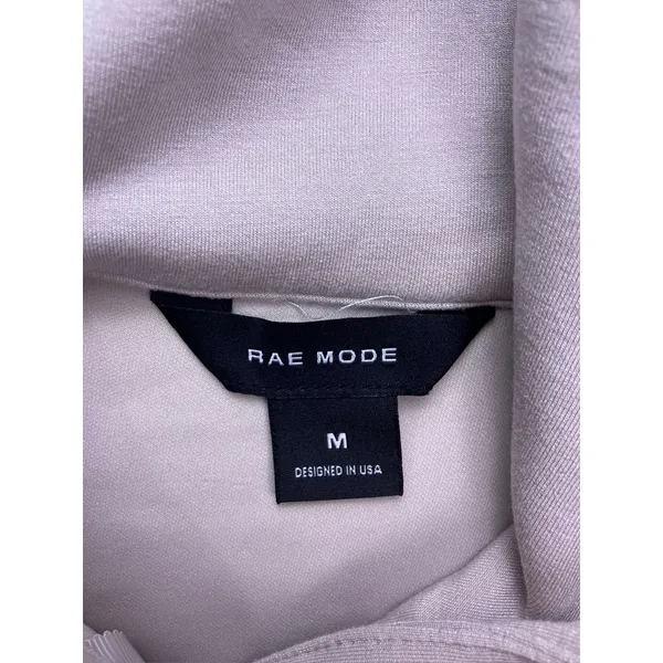 Rae Mode Hoodie Women M Beige‎ 1/4 Zip Scuba Pullover Soft Luxury - Image 2