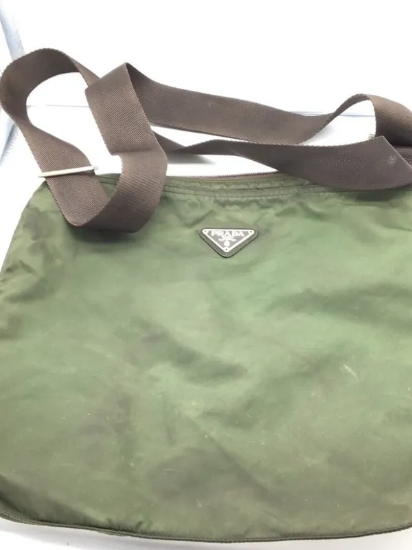 Authentic Vintage Prada Green Nylon Shoulder Bag | Serial 31 | As-Is - Image 2