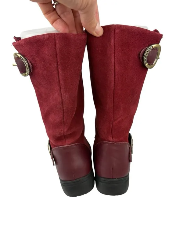 Alegria Kris Boots Womens Size 36/5-5.5 Red Leather Mid Calf Comfort Fall Winter - Image 8