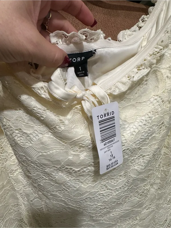 Torrid Ivory Lace Long Sleeve Blouse – Size 1X (14/16) – NWT - Image 5
