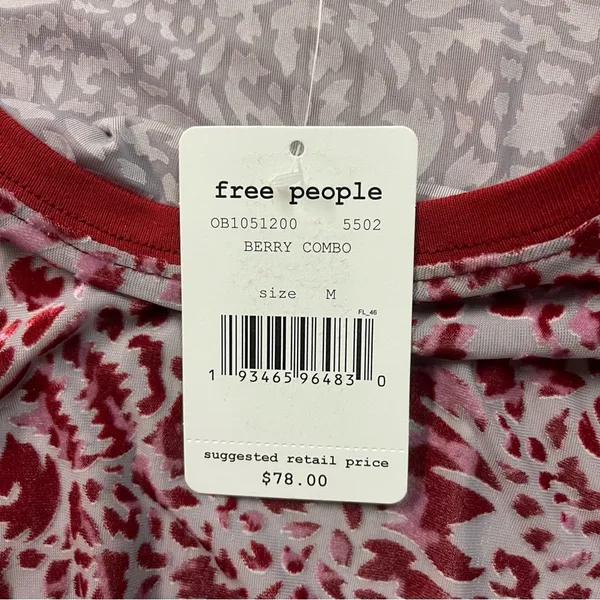 We The Free Teddy Burnout Short Sleeve T-shirt in Berry Combo NWT Women's Medium - Image 7