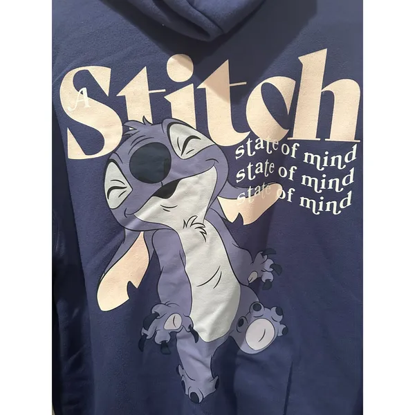 Disney Stitch State of Mind Blue Full Zip Jacket Hoodie M - Image 5