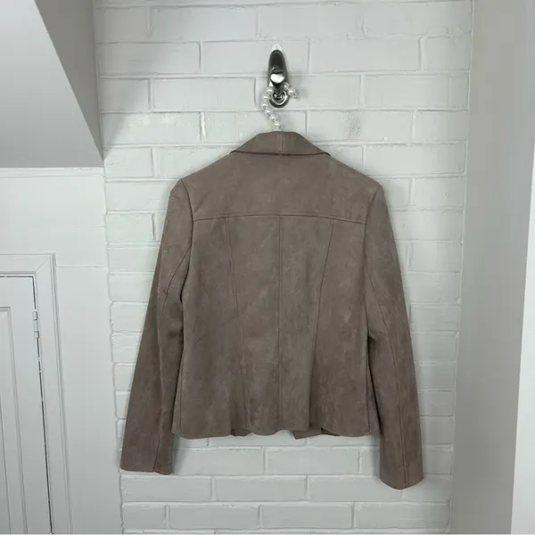 Carmen Carmen Marc Valvo Faux Suede Leather Moto Jacket Size S - Image 9