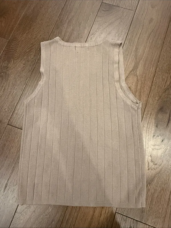 Dreamers Ribbed Sleeveless Tank - Taupe Size M/L - C27-175 - Image 5