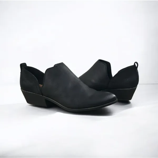 FRYE Rowen Slip-On Cut-Out Leather Ankle Boots Women 8 Black Western Versatile - Image 2