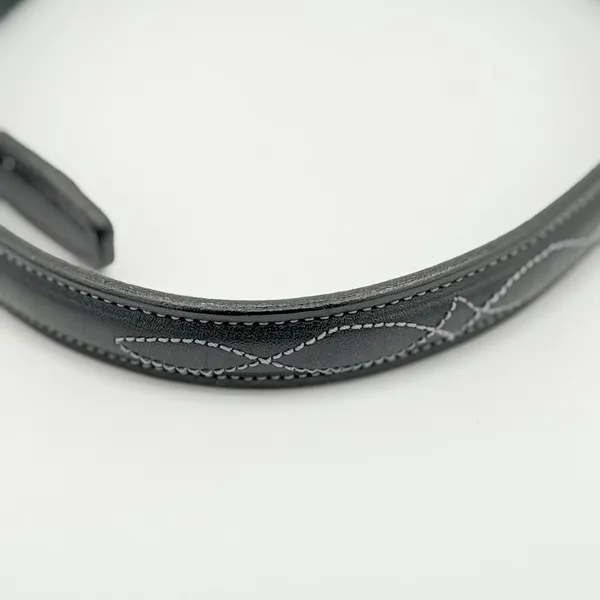 Tory Belt Womens 28 Black Leather Western Equestrian Brass Buckle Made in USA - Image 10