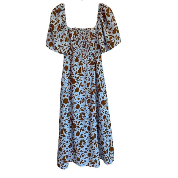 ASTR the Label‎ Blue Brown Floral Lace Up Cutout Midi Dress ALD44563 Small - Image 6