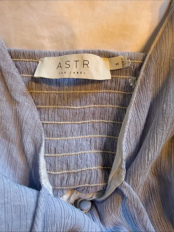 Astr the Lable Light Blue High-Low Maxi Dress with Ruffle Straps button down S - Image 7