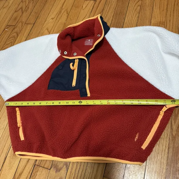 Free People Movement Hit The Slopes Colorblock‎ Fleece Pullover Red Sport Combo - Image 7