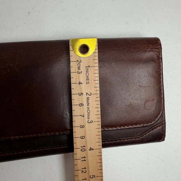 Brown Distressed Wallet Leather RFID Blocking Clutch Snap Accordion Organizer - Image 11