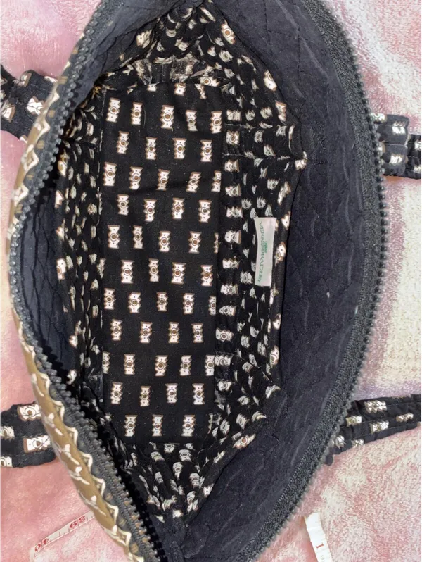 Vintage 2001 Vera Bradley Zebras Tote | Black & Tan Animal Print Retired Pattern - Image 2