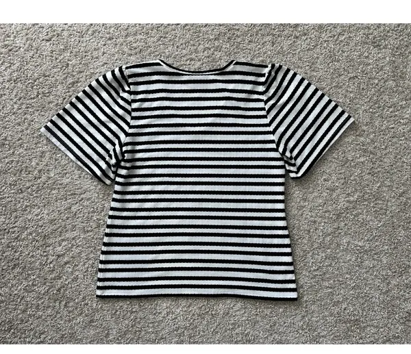 Ann Taylor Sz S Black & White Striped Knit Top Tee T-Shirt Cute!! - Image 6