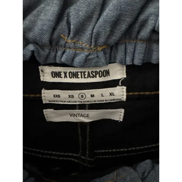 NEW NWT Sz Small one teaspoon ruffle overlay jean shorts vintage bandits S 26 27 - Image 2