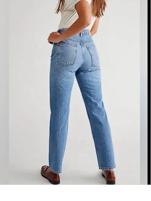 New Free People We the Free Crvy Siren Low Rise Straight Leg Jeans size 33 - Image 2