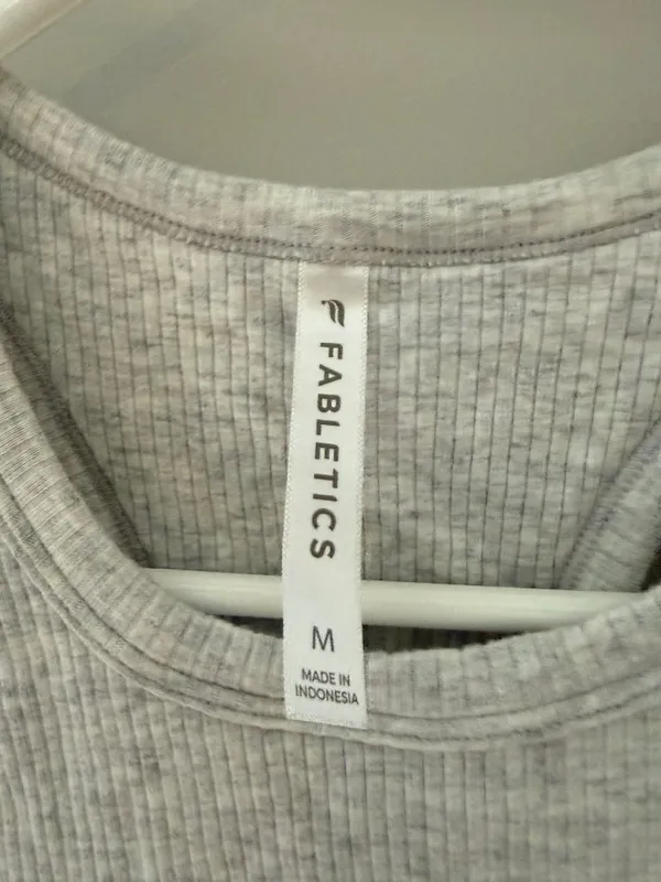 Fabletics Modal Rib Built-In Bra Tank Gray M - Image 4