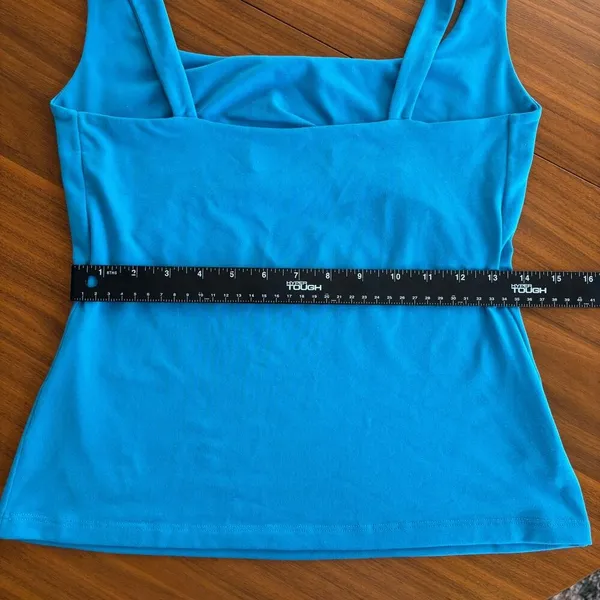 Susana Monaco Blue Essential Everyday Tank Top Square Neck Summer Top Size Large - Image 9